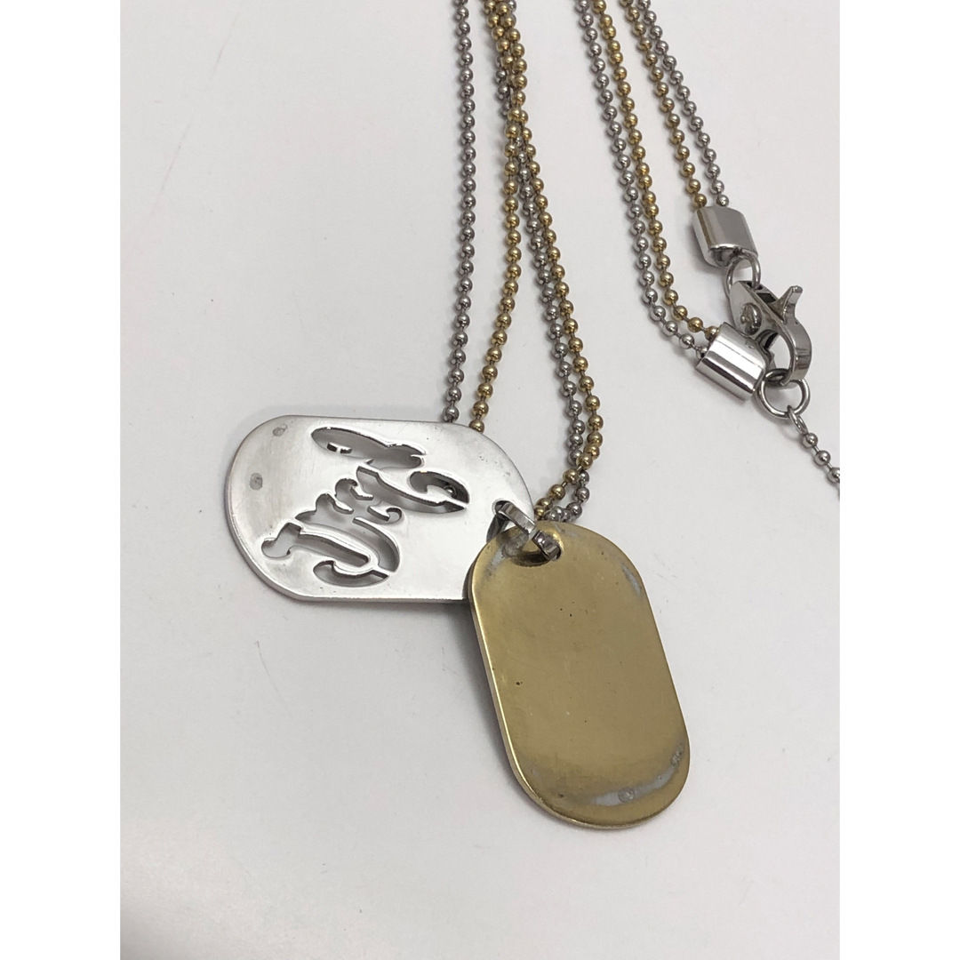 D&G - D&G ドックタグ シルバー&ゴールド ネックレス 18681417 D&G - D&G ドックタグ シルバー&ゴールド ネックレス 18681417