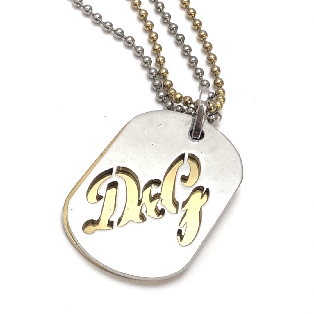 D&G - D&G ドックタグ シルバー&ゴールド ネックレス 18681417 D&G - D&G ドックタグ シルバー&ゴールド ネックレス 18681417