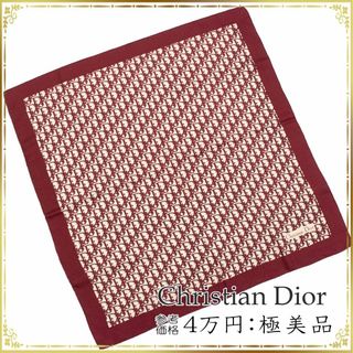 ディオール(Dior)の【全額返金保証・送料無料】ディオールのスカーフ・正規品・極美品・トロッター・赤系(バンダナ/スカーフ)