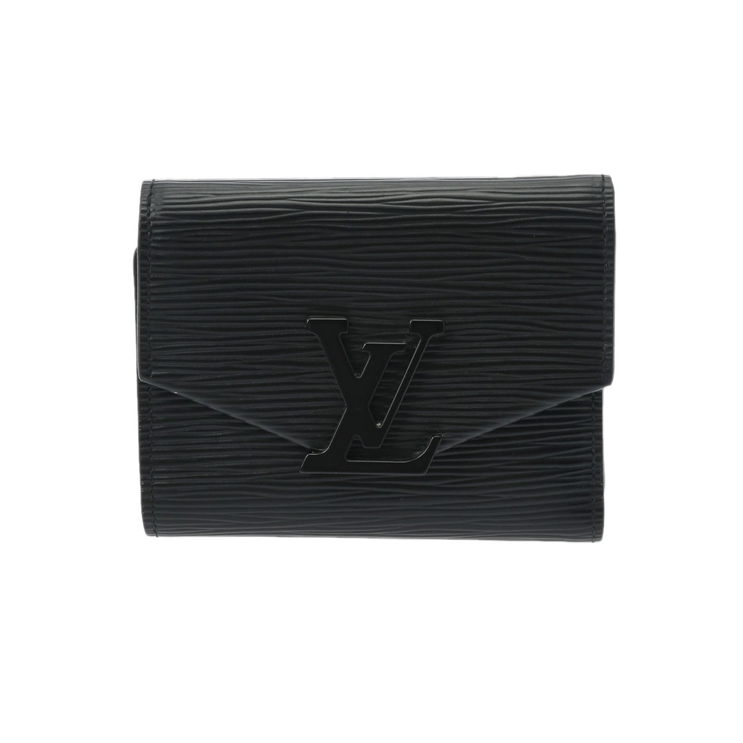 LOUIS VUITTON(ルイヴィトン)の中古 ルイ ヴィトン LOUIS VUITTON M69218 RFIDタグ（ICチップ） ユニセックス 三つ折り財布 エピ ノワール エピレザー レディースのファッション小物(財布)の商品写真