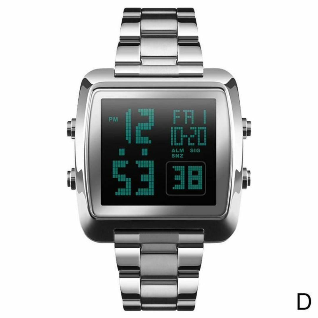 ★角型 ドット文字のデジタル時計 シルバー☆7 メンズの時計(腕時計(デジタル))の商品写真