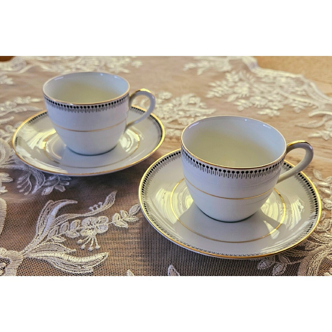 Noritake(ノリタケ)のオールドノリタケ デミタスカップ&ソーサー 2客セット 新品 インテリア/住まい/日用品のキッチン/食器(食器)の商品写真