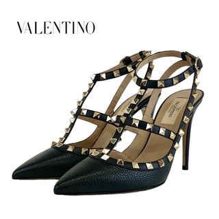 ヴァレンティノ(VALENTINO)のヴァレンティノ VALENTINO パンプス サンダル 靴 シューズ ロックスタッズ レザー ブラック 黒(ハイヒール/パンプス)