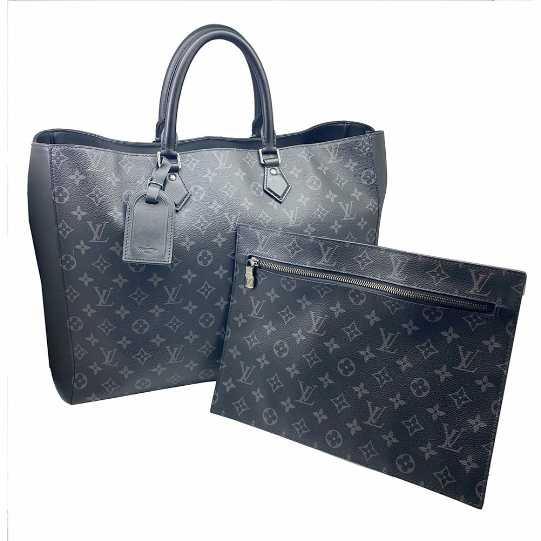 LOUIS VUITTON(ルイヴィトン)のLOUIS VUITTON ルイヴィトン モノグラムエクリプス グランサック　M44773 トートバッグ　バッグ　ハンドバッグ　旅行カバン　鞄　トラベルバッグ　A4 ノワール シルバー金具 ブラック　メンズ メンズのバッグ(ビジネスバッグ)の商品写真