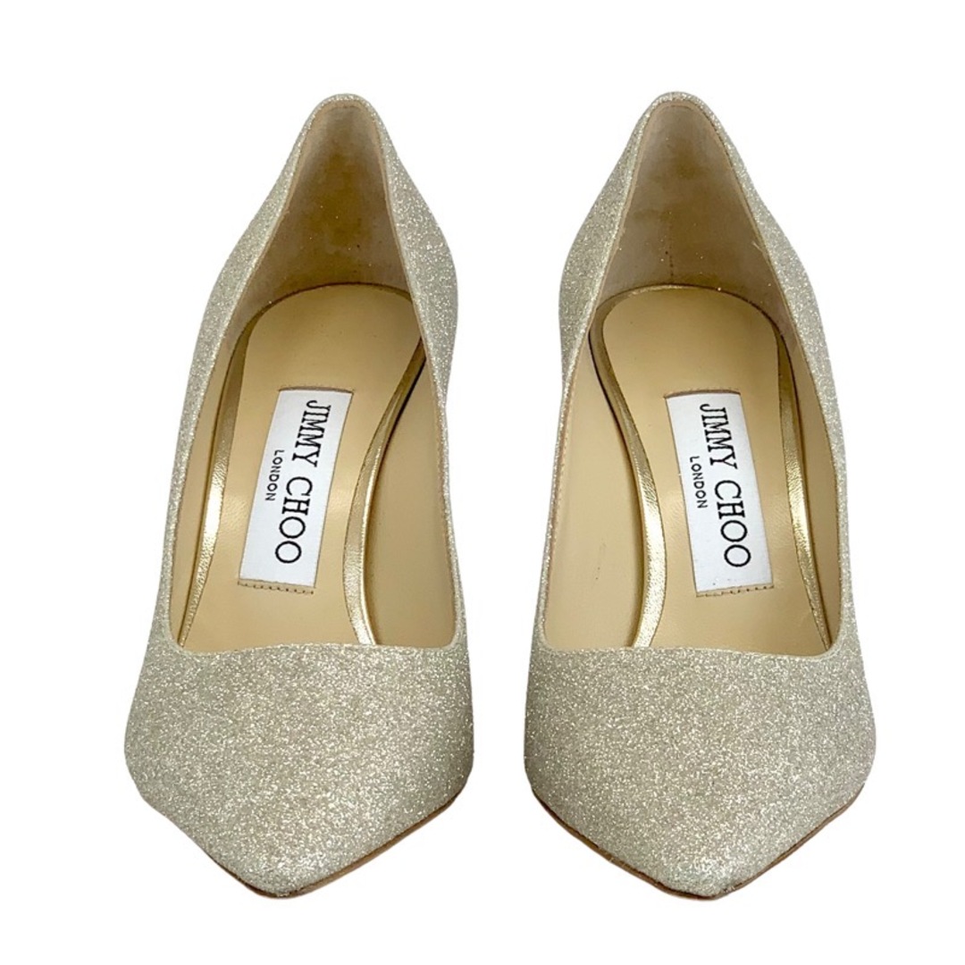 JIMMY CHOO(ジミーチュウ)のジミーチュウ JIMMY CHOO ROMY 85 パンプス パーティーシューズ グリッター ラメ シャンパンゴールド レディースの靴/シューズ(ハイヒール/パンプス)の商品写真