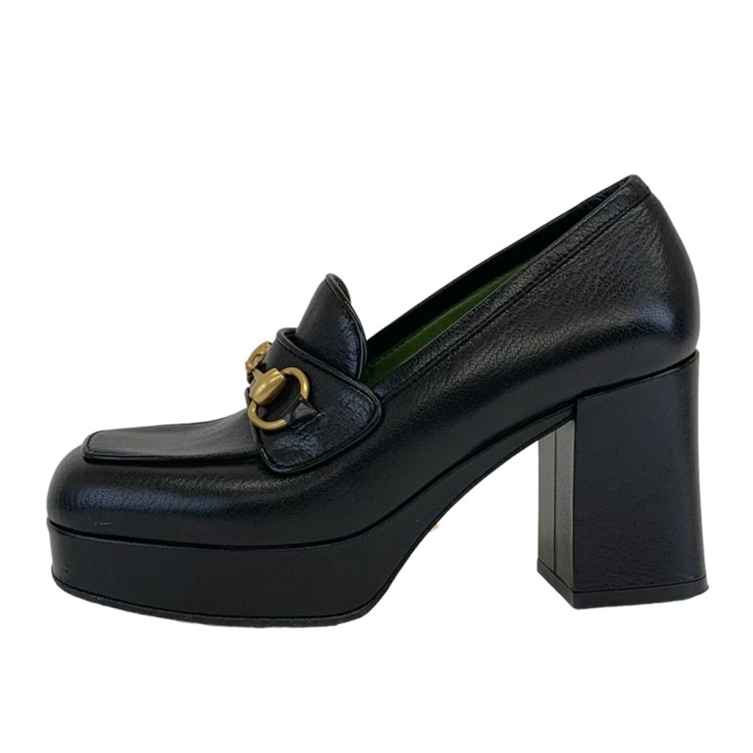 Gucci(グッチ)のグッチ GUCCI パンプス ヒールローファー 靴 シューズ ホースビット レザー ブラック 黒 レディースの靴/シューズ(ハイヒール/パンプス)の商品写真