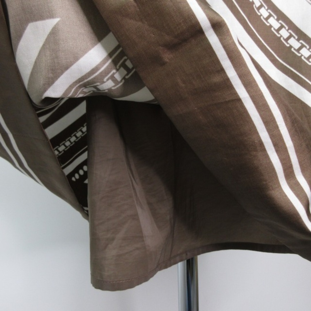 ReFLEcT(リフレクト)のリフレクト Reflect スカート フレア ひざ丈 ブラウン ホワイト 9 レディースのスカート(ひざ丈スカート)の商品写真