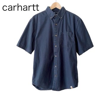 カーハート(carhartt)のカーハート コットン 胸ポケット ワンポイント 半袖シャツ ネイビー(シャツ)