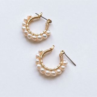 Blanco. サークルフルパールピアス　スモール　ゴールド