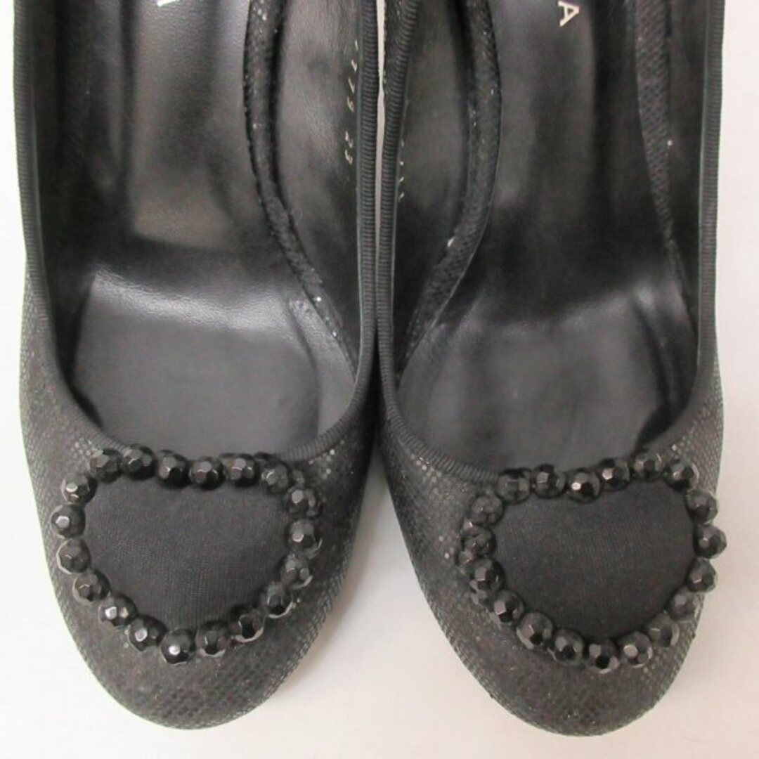 ANTEPRIMA(アンテプリマ)のアンテプリマ パンプス ハイヒール スパンコール ハート モチーフ 黒 23cm レディースの靴/シューズ(ハイヒール/パンプス)の商品写真