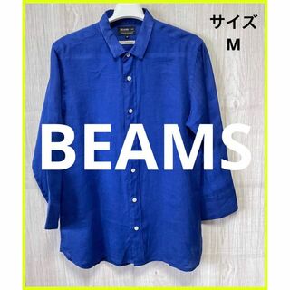 ビームス(BEAMS)の美品 BEAMS ビームス メンズ リネン 七分袖シャツ サイズM 麻100%(シャツ)
