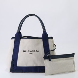 バレンシアガ(Balenciaga)の美品 バレンシアガ カバ ネイビーカバス S 339933 ハンドバッグ トート トップハンドル ネイビー 紺 レディース YYM U34-8(ハンドバッグ)