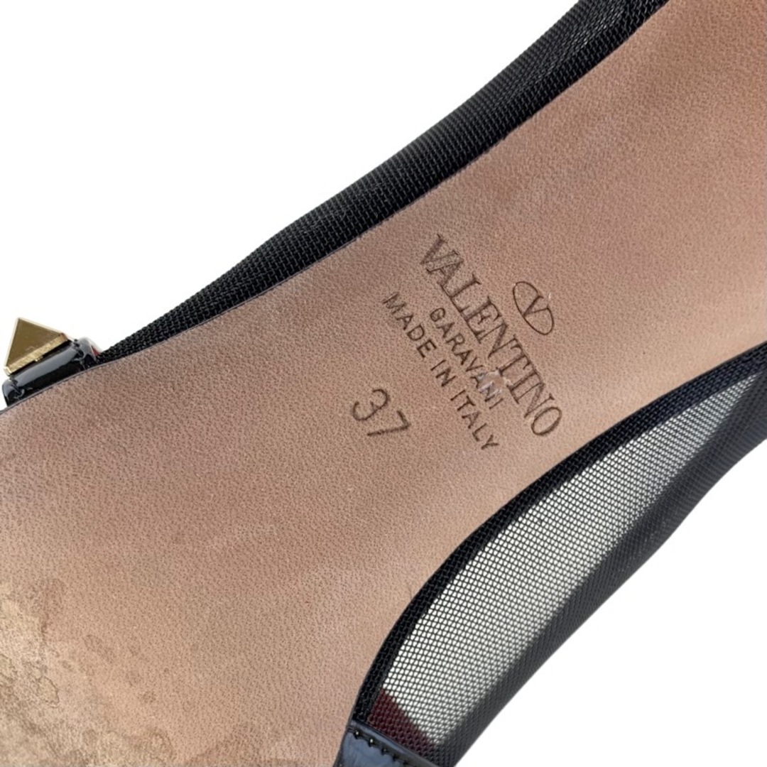 VALENTINO(ヴァレンティノ)のヴァレンティノ VALENTINO パンプス 靴 シューズ ロックスタッズ メッシュ パテント ブラック 黒 ゴールド レディースの靴/シューズ(ハイヒール/パンプス)の商品写真