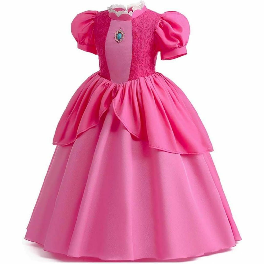 B162 ピーチ姫 ドレス コスプレ 子供  ハロウィン 120 キッズ/ベビー/マタニティのキッズ服女の子用(90cm~)(スカート)の商品写真