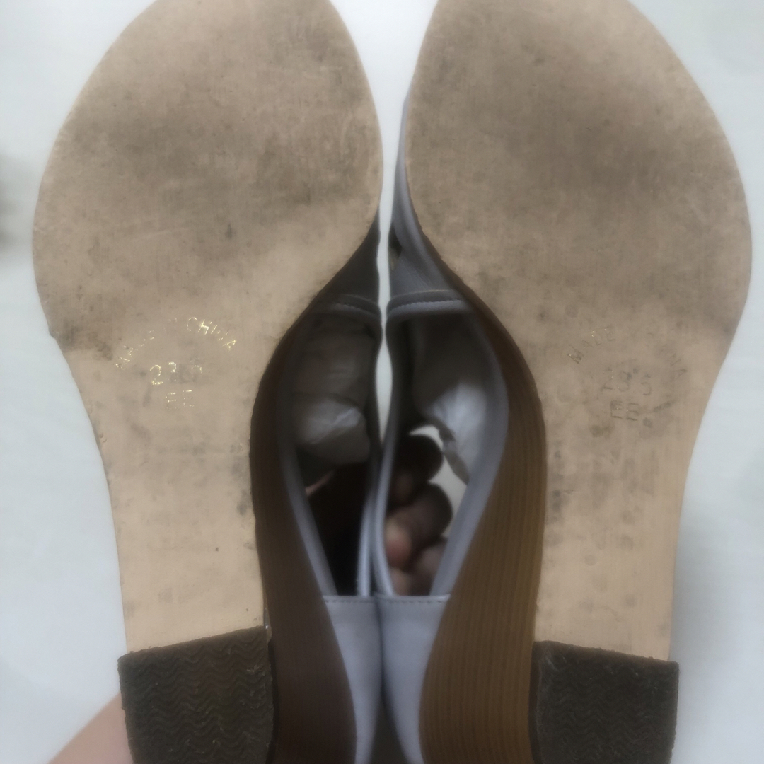 オープントゥ 厚底 サンダル グレー 23.5 レディースの靴/シューズ(サンダル)の商品写真