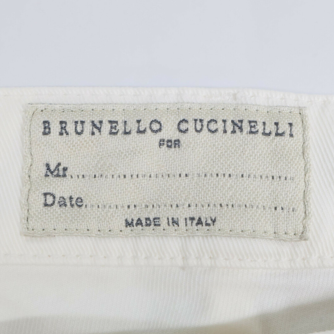BRUNELLO CUCINELLI(ブルネロクチネリ)のブルネロクチネリ ホワイト コットン 1P刺繍 デニムパンツ 表記なし メンズのパンツ(その他)の商品写真