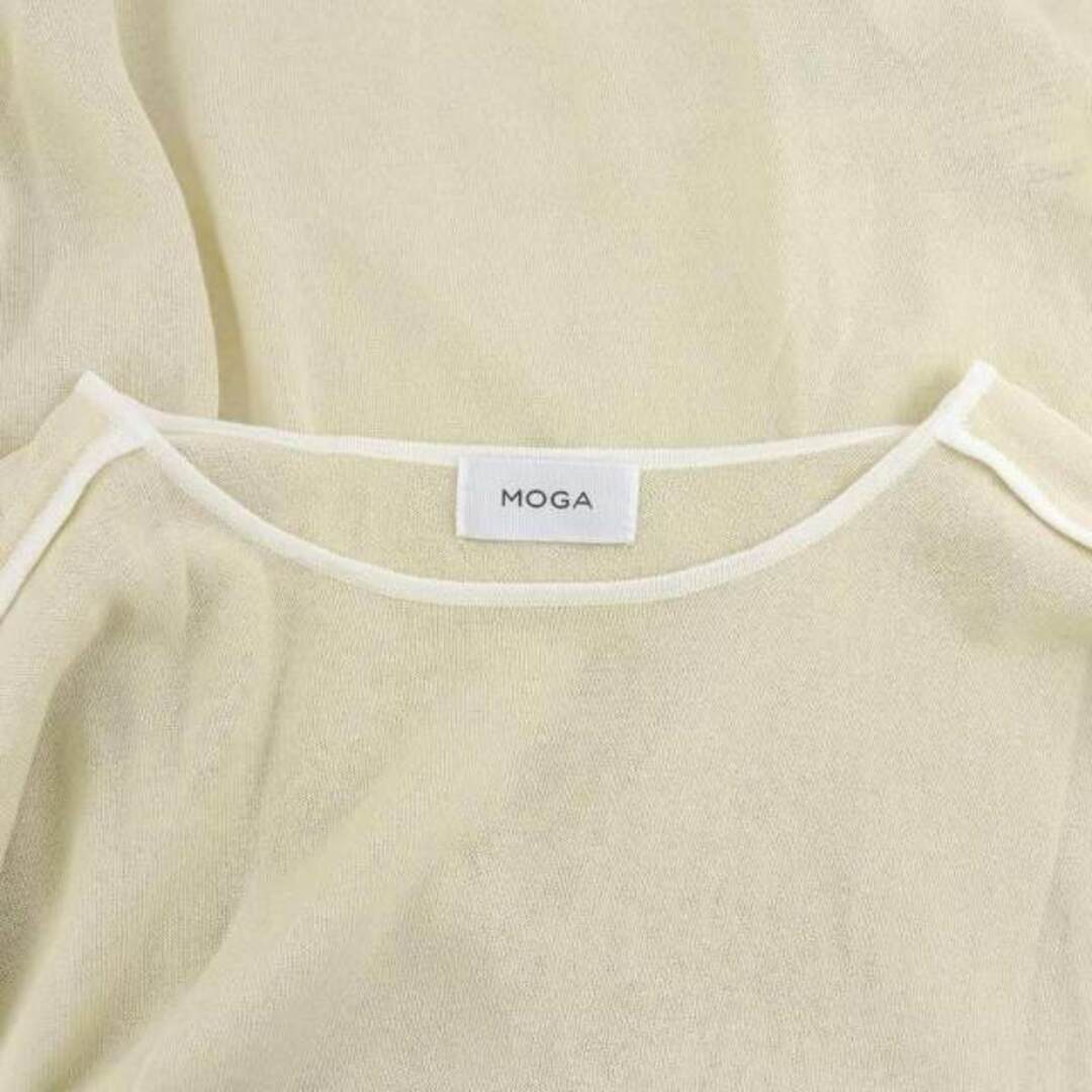 MOGA(モガ)のモガ コットンナイロンプルオーバーニット セーター 半袖 2 M ベージュ 白  レディースのトップス(ニット/セーター)の商品写真
