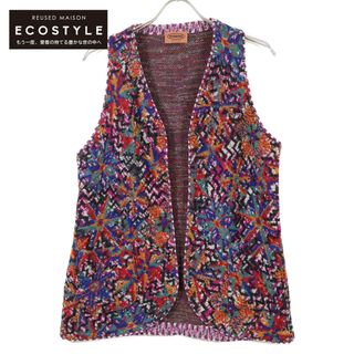 ミッソーニ(MISSONI)のミッソーニ ﾏﾙﾁｶﾗｰ ｳｰﾙ 総柄 ﾆｯﾄ ﾍﾞｽﾄ 表記なし(ベスト/ジレ)