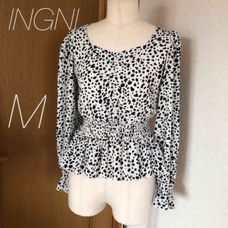 イング(INGNI)の【超美品】INGNI  ダンメシアン柄　シフォンブラウス(シャツ/ブラウス(長袖/七分))