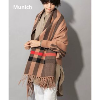 ミューニック(MUNICH)のMunich/ミューニック　 ニットチェックポンチョ　(ポンチョ)