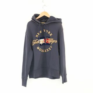 トミーヒルフィガー(TOMMY HILFIGER)のTOMMY HILFIGER トミーヒルフィガー フラッグロゴパーカー M コットン100% アイコン 長袖スウェットプルオーバー メンズ AU2524A3 (パーカー)