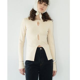 クラネ(CLANE)のW FACE HOLE KNIT TOPS(ニット/セーター)