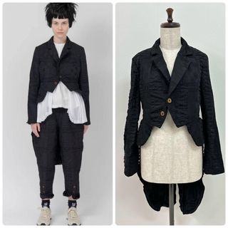 COMME des GARCONS COMME des GARCONS - 22ss 2022 美品 コムコム ギャルソン ポリ縮 燕尾 ジャケット XS