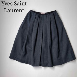 イヴサンローラン(Yves Saint Laurent)のYves Saint Laurent イヴサンローラン　フレアスカート　ミンク(ひざ丈スカート)