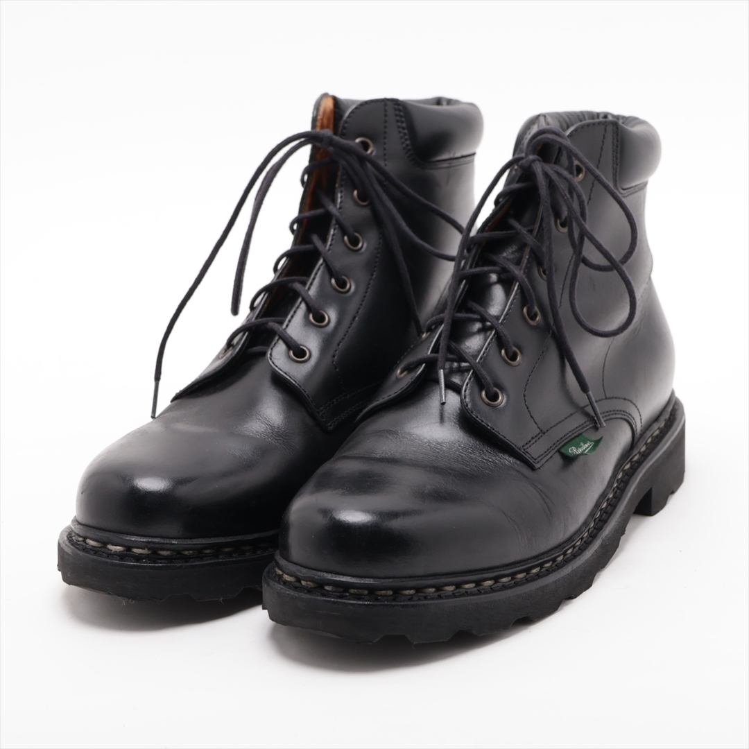 Paraboot(パラブーツ)の美品 PARABOOT パラブーツ レザー レースアップ ショート ブーツ 6.5 82514 ブラック 黒 本革 靴 メンズ ブランド EEM U43-9 メンズの靴/シューズ(ブーツ)の商品写真