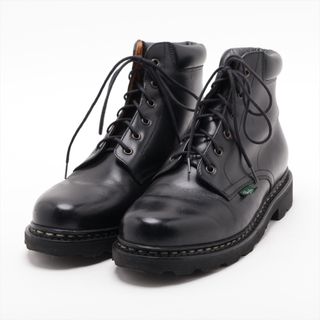 Paraboot - 美品 PARABOOT パラブーツ レザー レースアップ ショート ブーツ 6.5 82514 ブラック 黒 本革 靴 メンズ ブランド EEM U43-9