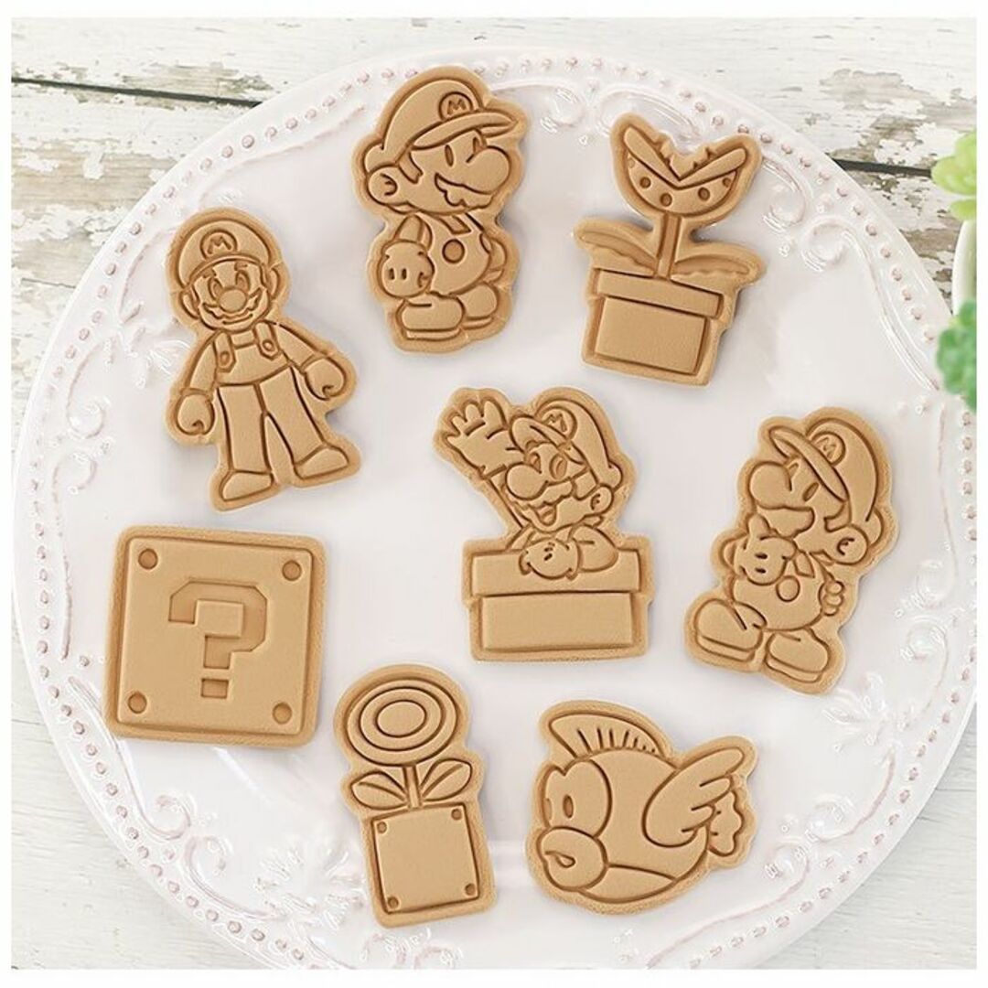 クッキー型　8個セット　クッキー　型抜き　お菓子作り　キャラ弁粘土作り7 ハンドメイドのアクセサリー(リング)の商品写真