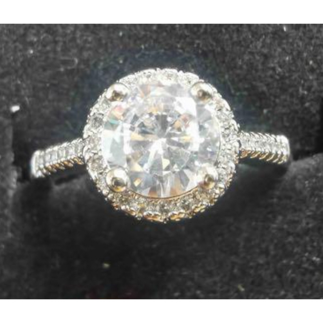 925銀　象嵌　高型　ジルコン　太陽花　四爪　1ct リング　指輪 レディースのアクセサリー(リング(指輪))の商品写真