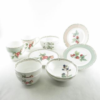 ノリタケ(Noritake)の美品 Noritake ノリタケ オーチャードガーデン ボウル3種 中皿 マグカップ 12点 セット 果物柄 ティー コーヒー シリアル SU6254E (食器)