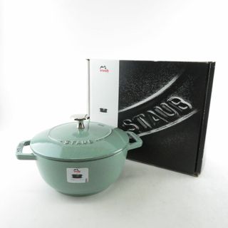 ストウブ(STAUB)の未使用 STAUB ストウブ LA MARMITE 18CM (40508-824) マルミット 両手鍋 鋳鉄 ほうろう加工 セージグリーン SY8910L (鍋/フライパン)