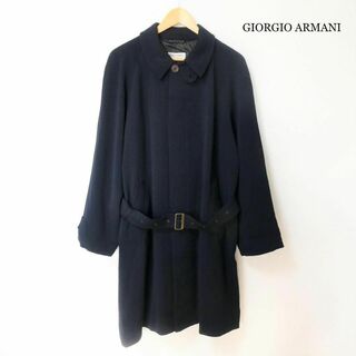 Giorgio Armani - 美品 ジョルジオアルマーニ ウール×モヘヤ ロング丈 ツイル ステンカラーコート