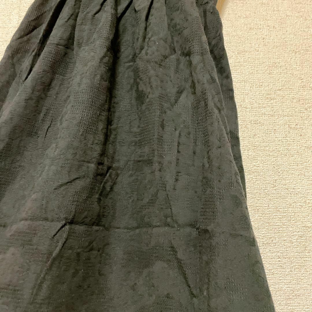 《232》キャミワンピース 120 ジャガード　黒　韓国　花柄　レイヤード キッズ/ベビー/マタニティのキッズ服女の子用(90cm~)(スカート)の商品写真
