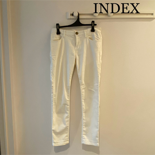 インデックス(INDEX)のINDEX  白パンツ  Lサイズ　ストレッチデニム(デニム/ジーンズ)