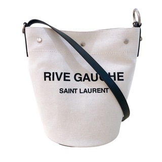 サンローラン(Saint Laurent)の　サンローラン SAINT LAURENT RIVE GAUCHE　リヴゴーシュ　ショルダーバッグ 669299 アイボリー/ブラック　シルバー金具 キャンバス/レザー レディース ショルダーバッグ(ショルダーバッグ)