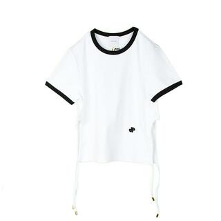 パトゥ(PATOU)のPATOU パトゥ オーガニックコットンリブ カットアウト Tシャツ イタリア正規品 新品 JE1059978 001W ホワイト(Tシャツ(半袖/袖なし))