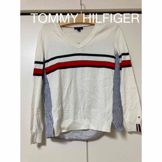 トミーヒルフィガー(TOMMY HILFIGER)のトミーヒルフィガーニット　ストライプカットソー(ニット/セーター)