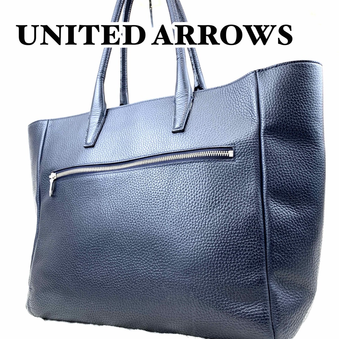 UNITED ARROWS(ユナイテッドアローズ)のユナイテッドアローズ ビジネストートバッグ オールレザー シボ革 YC016 メンズのバッグ(ビジネスバッグ)の商品写真