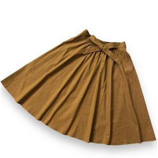 Theory luxe - 美品 theory luxe セオリー リネン ミモレ丈 スカート 36キャメル