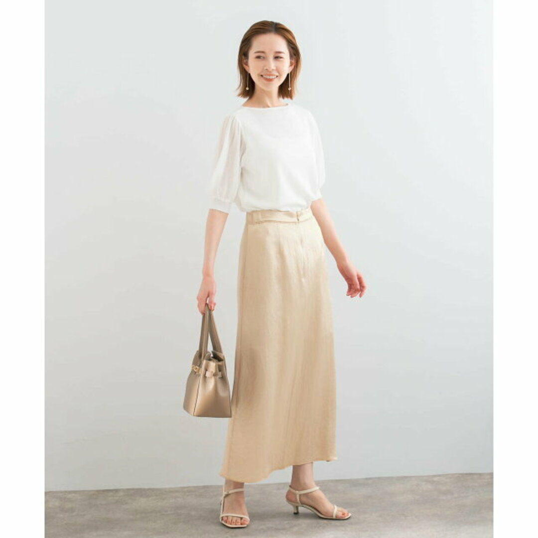 URBAN RESEARCH ROSSO(アーバンリサーチロッソ)の【L/BEIGE】ドッキングシアープリーツスリーブプルオーバー レディースのトップス(ニット/セーター)の商品写真