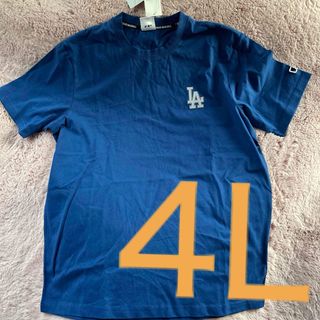 メジャーリーグベースボール(MLB)の4L！MLB ドジャース 大谷翔平 半袖 シャツ tシャツ　ブルー　刺繍(Tシャツ/カットソー(半袖/袖なし))