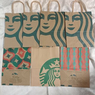 スターバックス(Starbucks)のスターバックスコーヒー　紙袋　7枚　(美品)(ショップ袋)
