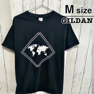 ギルタン(GILDAN)のUSA古着　GILDAN　Tシャツ　Mサイズ　ブラック　黒　プリント　コットン(Tシャツ/カットソー(半袖/袖なし))