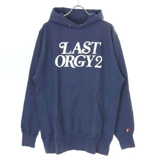 アンダーカバー(UNDERCOVER)のHUMAN MADE×UNDER COVER ヒューマンメイド アンダーカバー LAST ORGY 2 GDC PIZZA HOODIE  パーカー ネイビー XL(パーカー)