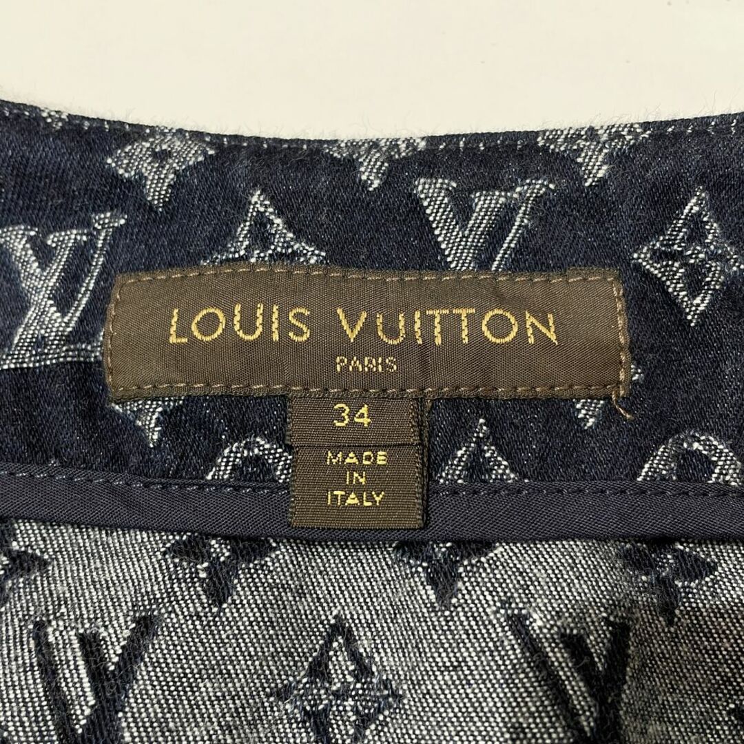 LOUIS VUITTON(ルイヴィトン)のLOUIS VUITTON ワンピース モノグラム デニム サイズ34 ブルー ジャガード ダブルジップ ミニスカート SS13IF レディースのワンピース(その他)の商品写真