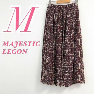 マジェスティックレゴン(MAJESTIC LEGON)のマジェスティックレゴン　フレアスカート　M　花柄　ウエストゴム　ロング丈(ロングスカート)