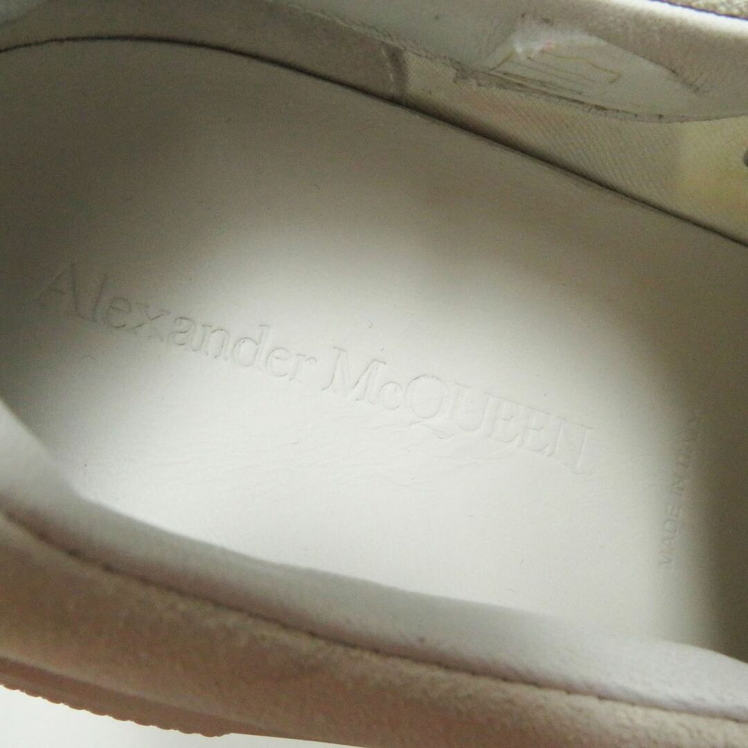 Alexander McQueen(アレキサンダーマックイーン)の美品□Alexander McQueen/アレキサンダーマックイーン 654594 キャンバス レザー ハイソール ローカットスニーカー ホワイト 43 イタリア製 メンズの靴/シューズ(スニーカー)の商品写真